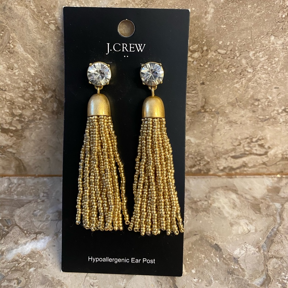 J. CREW bead tassel pierced earrings